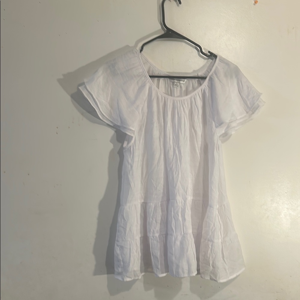 Counterparts White Flutter Sleeve Blouse